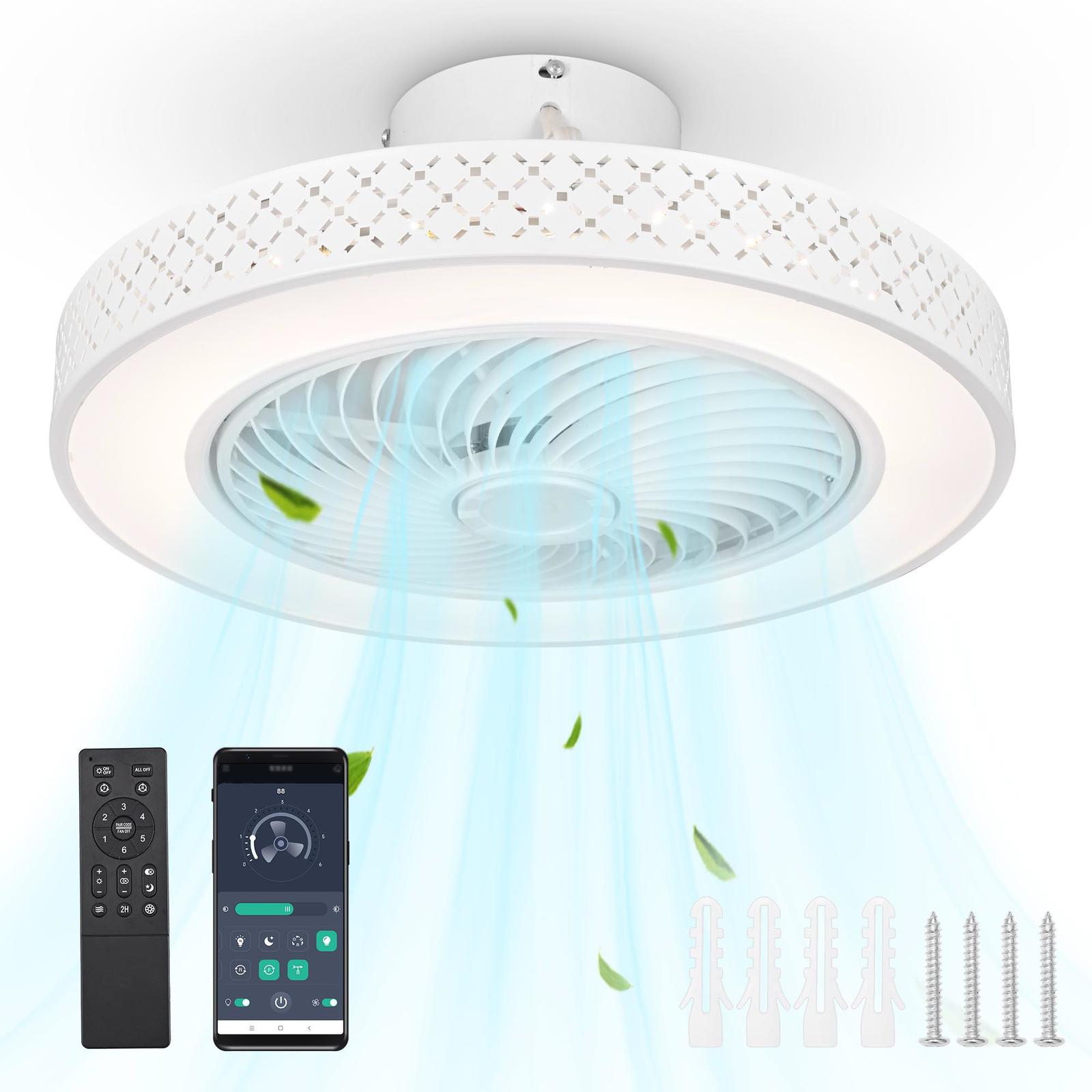 Ceiling fan with remote and smartphone control