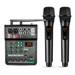 Audio mixer with two microphones
