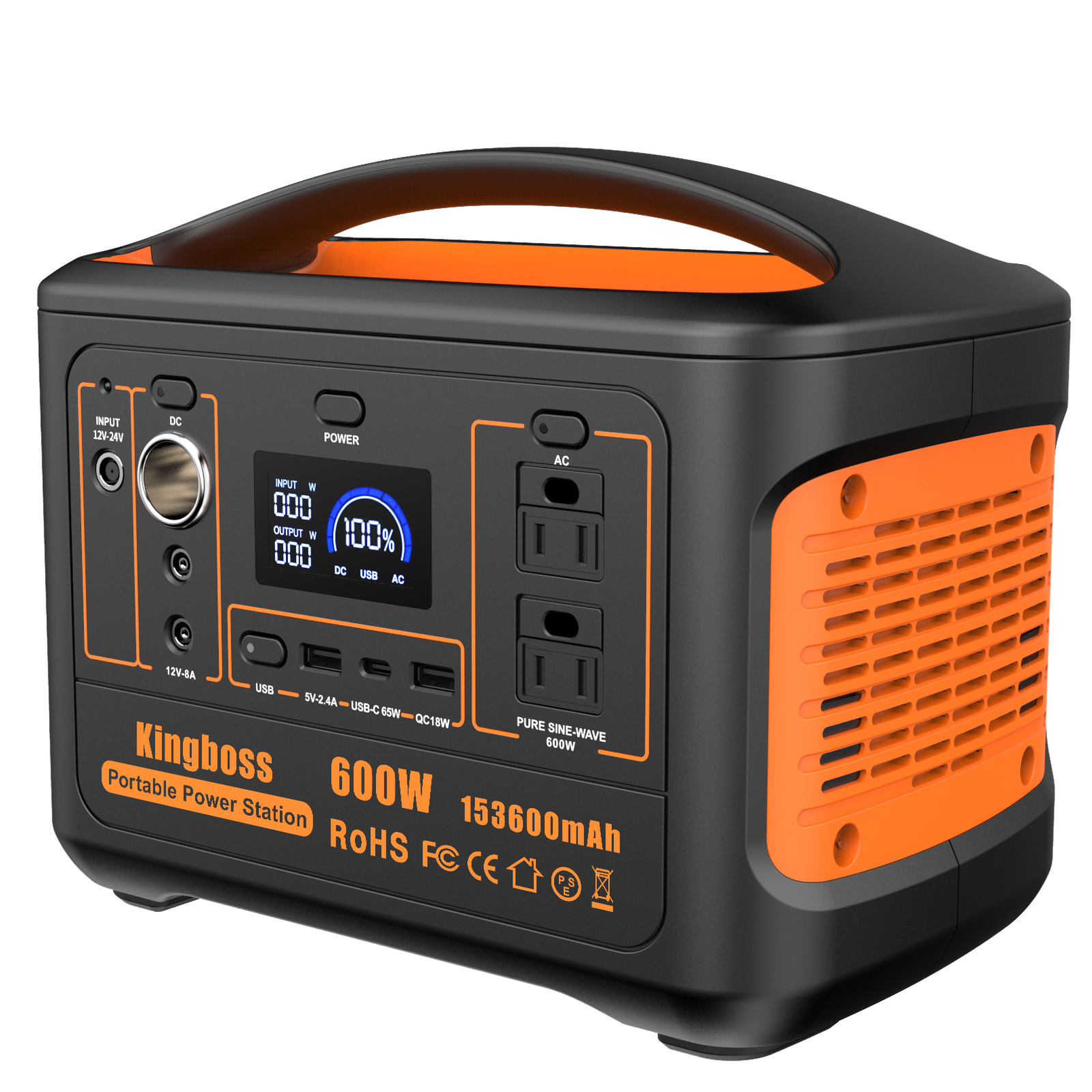 Kingboss 600W portable power station with multiple outlets