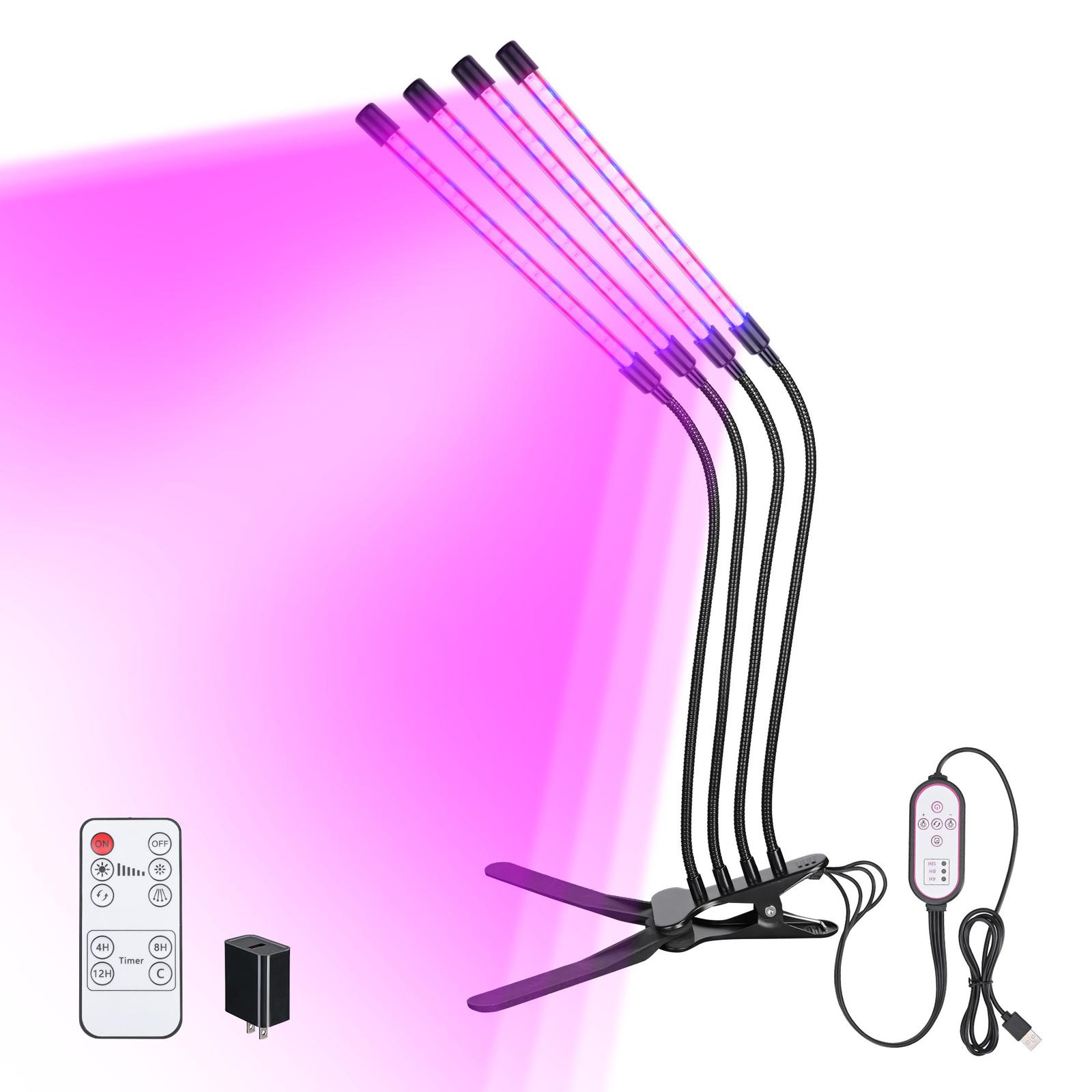 LED grow light with remote control and timer