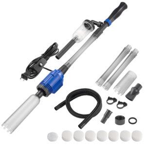 Aquarium cleaning device with multiple accessories and attachments.