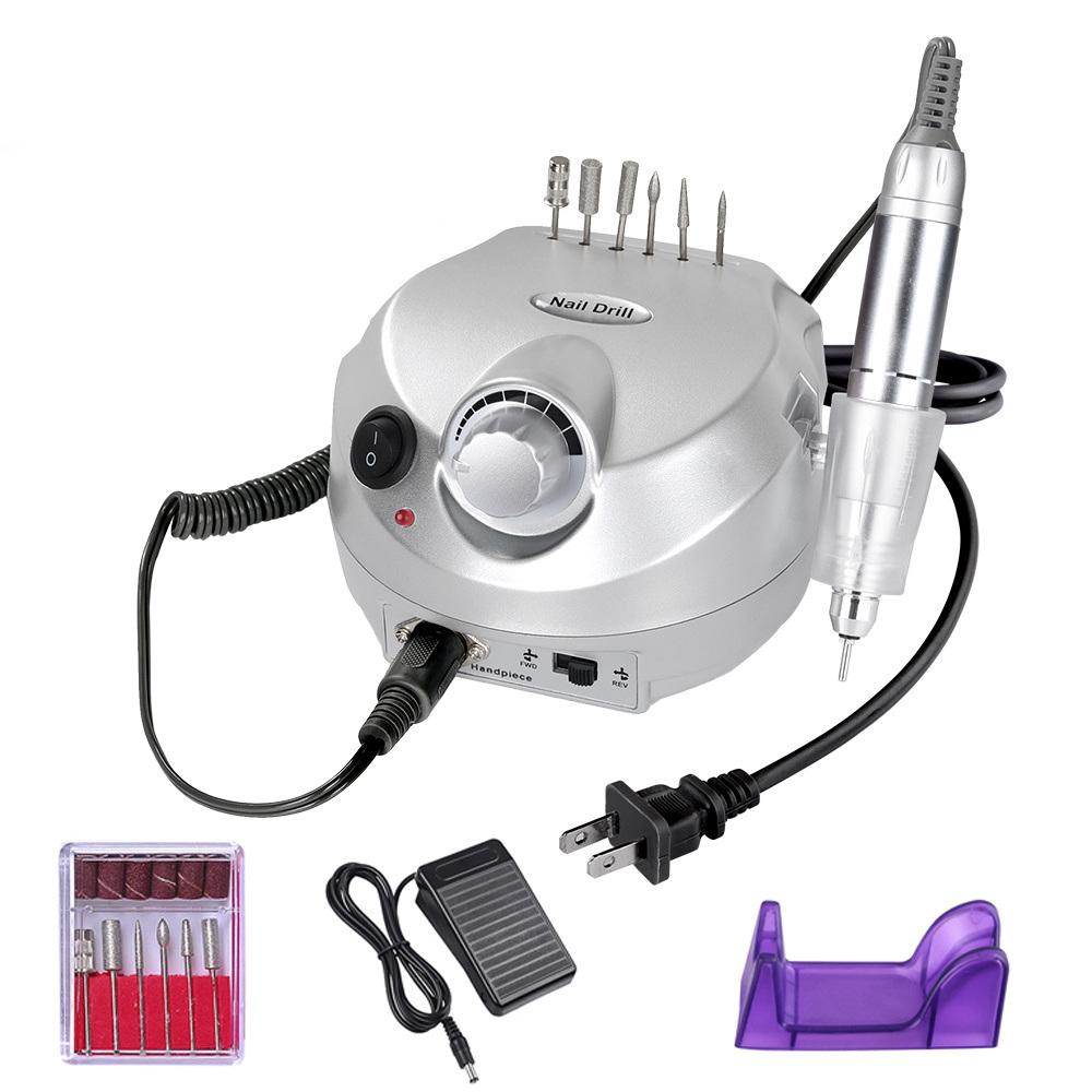 Electric nail drill machine with various attachments