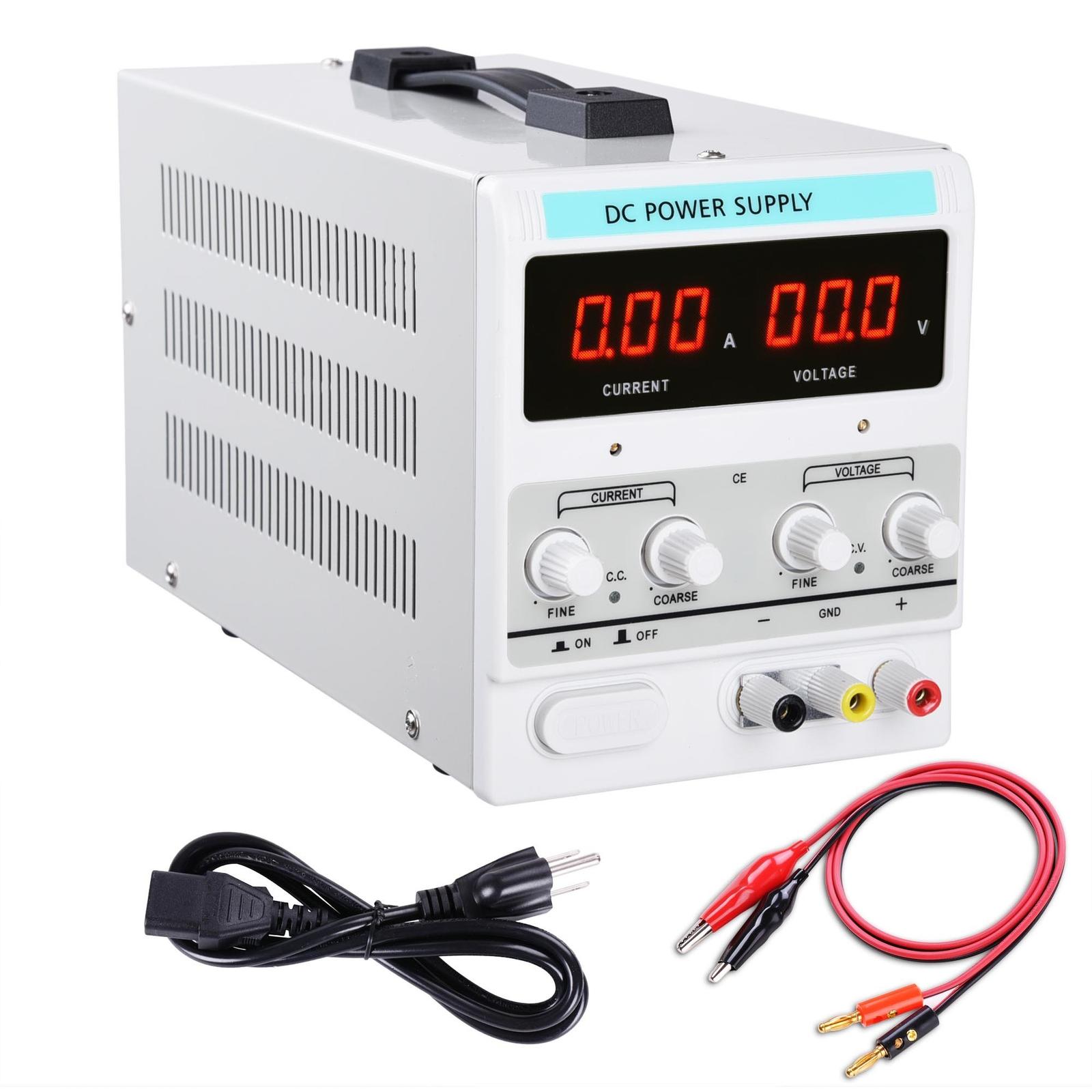 Digital DC power supply with cables