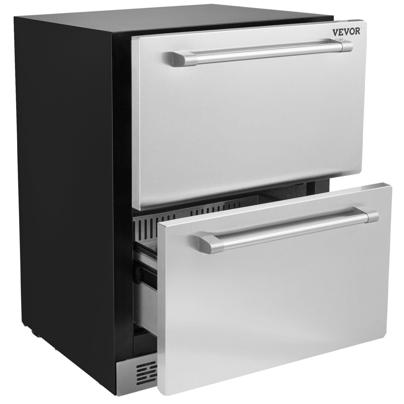 Stainless steel double drawer refrigerator