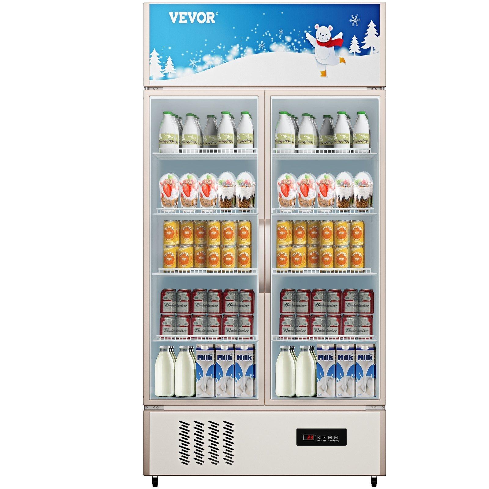 Refrigerator with drinks and milk inside