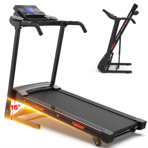 Adjustable incline modern treadmill with digital display
