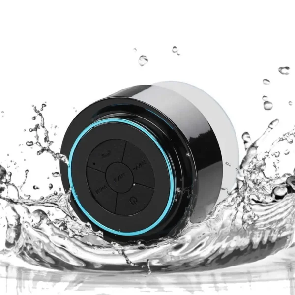 Waterproof Bluetooth speaker splashing in water