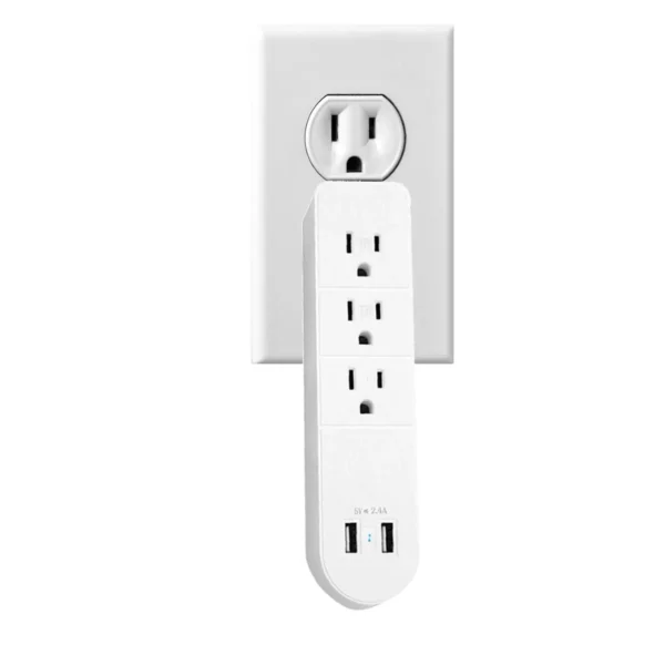 Wall outlet adapter with USB ports