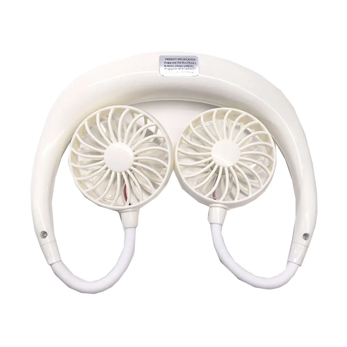 Portable neck fan with dual blades