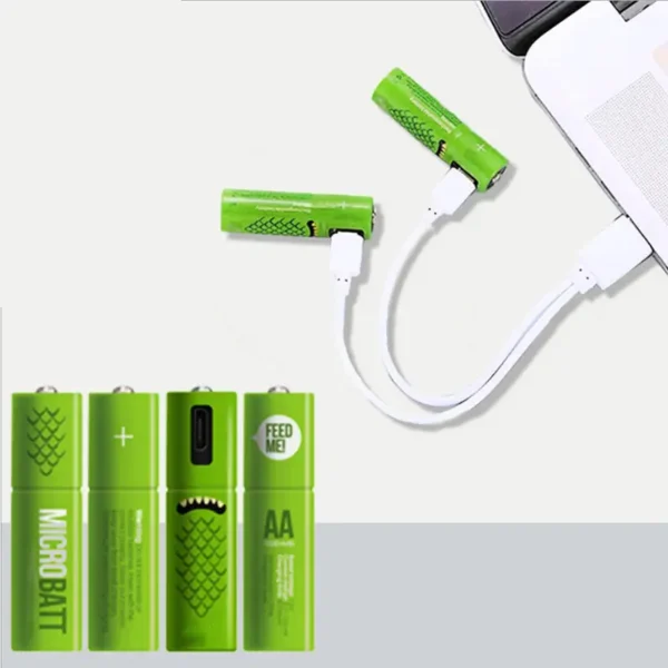 ECO Recharge 4 Pack AA or AAA USB Rechargeable Batteries - Eco-Friendly & Practical Power Solution