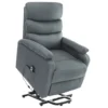 Gray power lift recliner chair with remote control