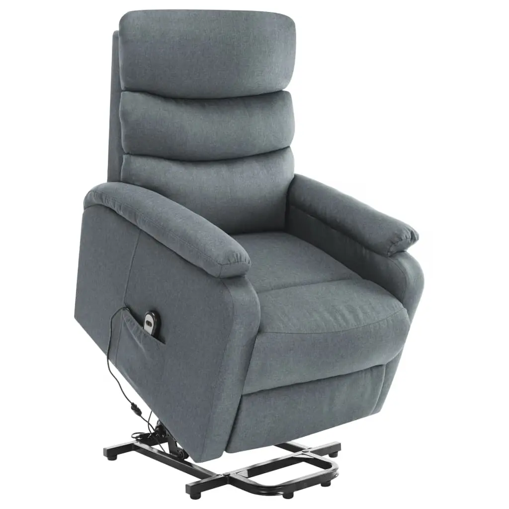 Gray power lift recliner chair with remote control