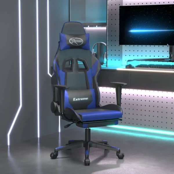 Blue gaming chair in modern setup