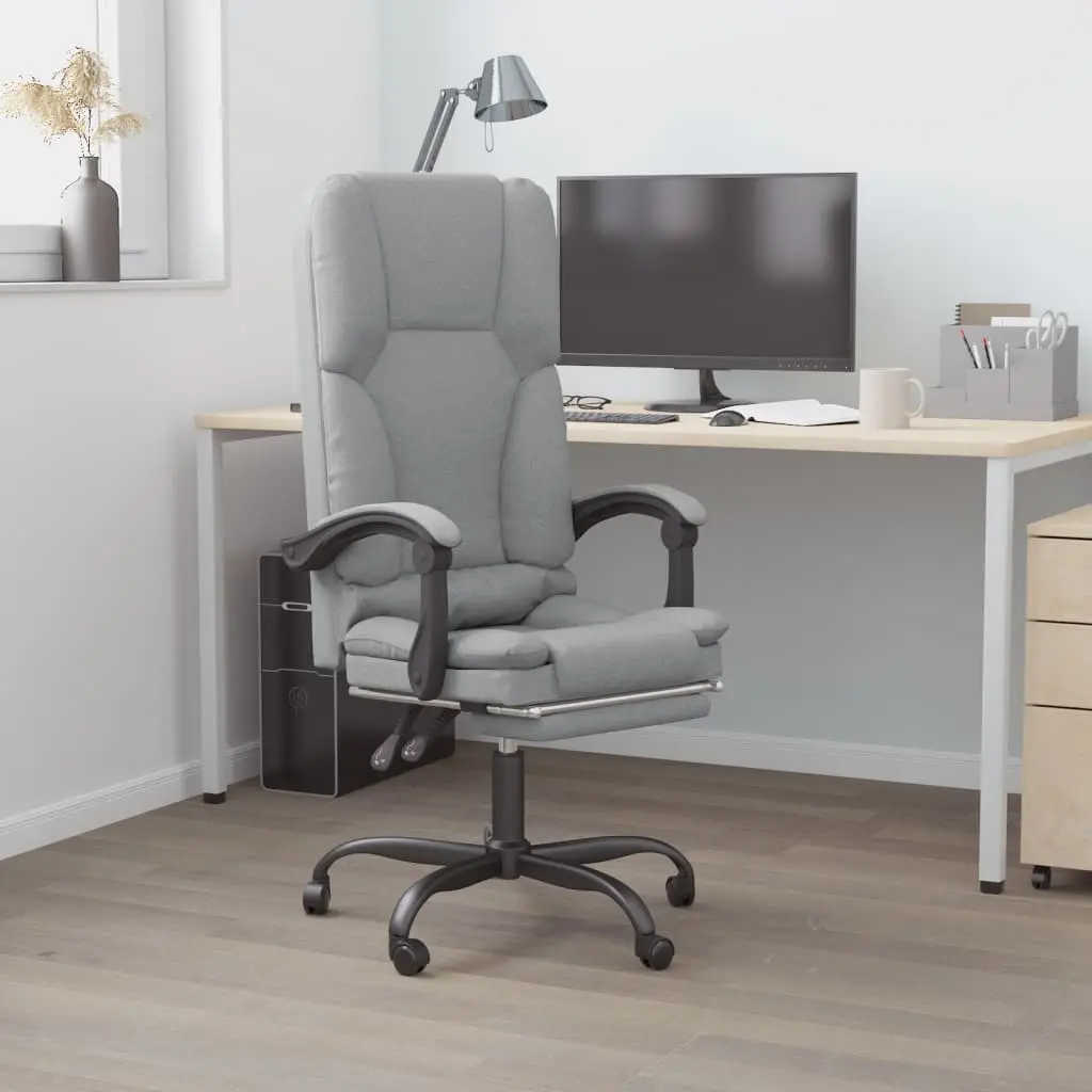 Gray office chair in home workspace