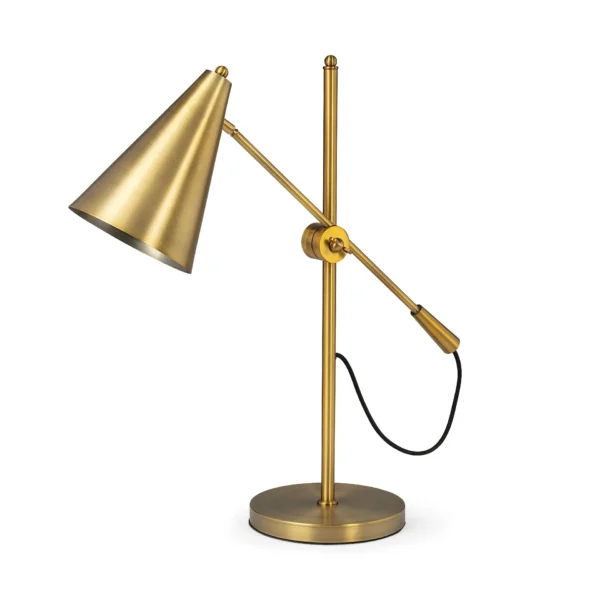 Elegant 26" Gold LED Lamp Base with Adjustable Shade - Modern Minimalist Lighting