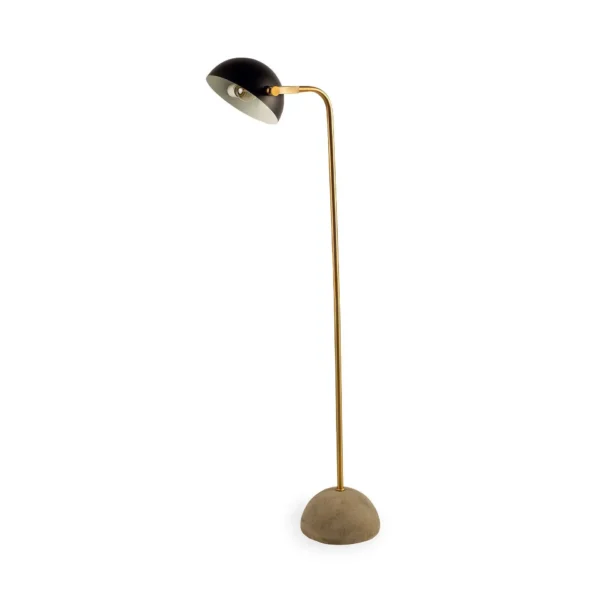 Elegant Antiqued Gold & Black Concrete Floor Lamp - Modern Design for Home Decor