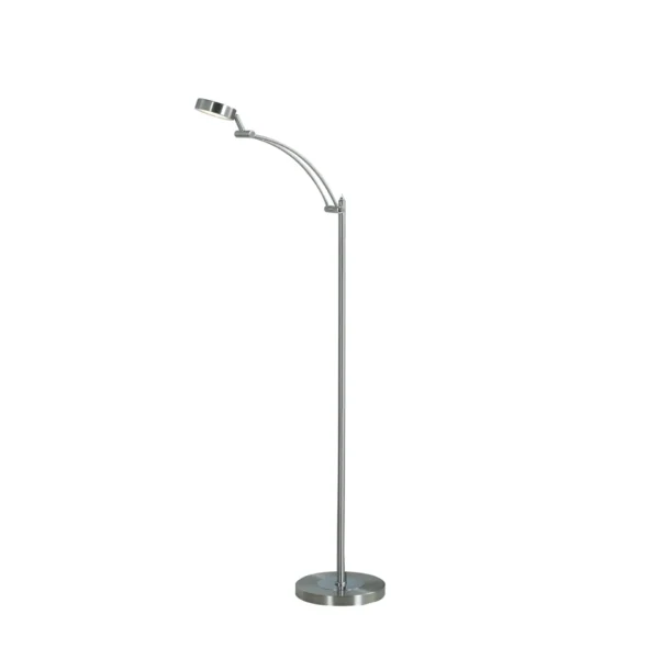 54-Inch Nickel Adjustable LED Task Floor Lamp - Modern & Functional Lighting for Home or Office