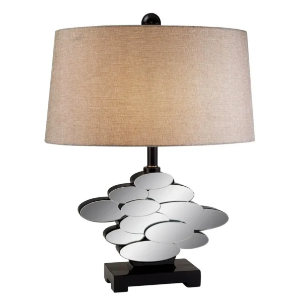 Elegant Bronzed Table Lamp with Reflective Glass Accents - Transform Your Space with Style