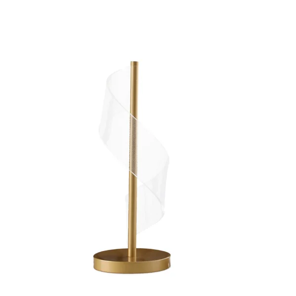 Modern 19" Gold Swirl LED Table Lamp - Elegant Metal & Acrylic Design