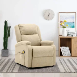 Cozy beige recliner in a modern living room.