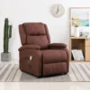 Brown recliner chair in living room.