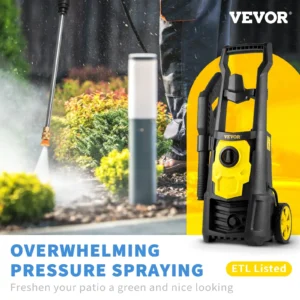 Vevor pressure washer cleaning patio garden.