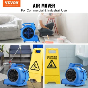 Commercial air mover for drying and cleaning.