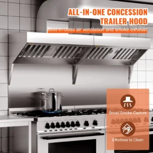 All-in-one kitchen hood with smoke capture and easy cleaning.