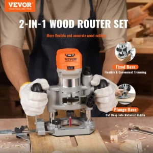 Vevor 2-in-1 wood router set in use.