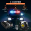 Police car siren with 18 tones, 200W, 12V, 12A.