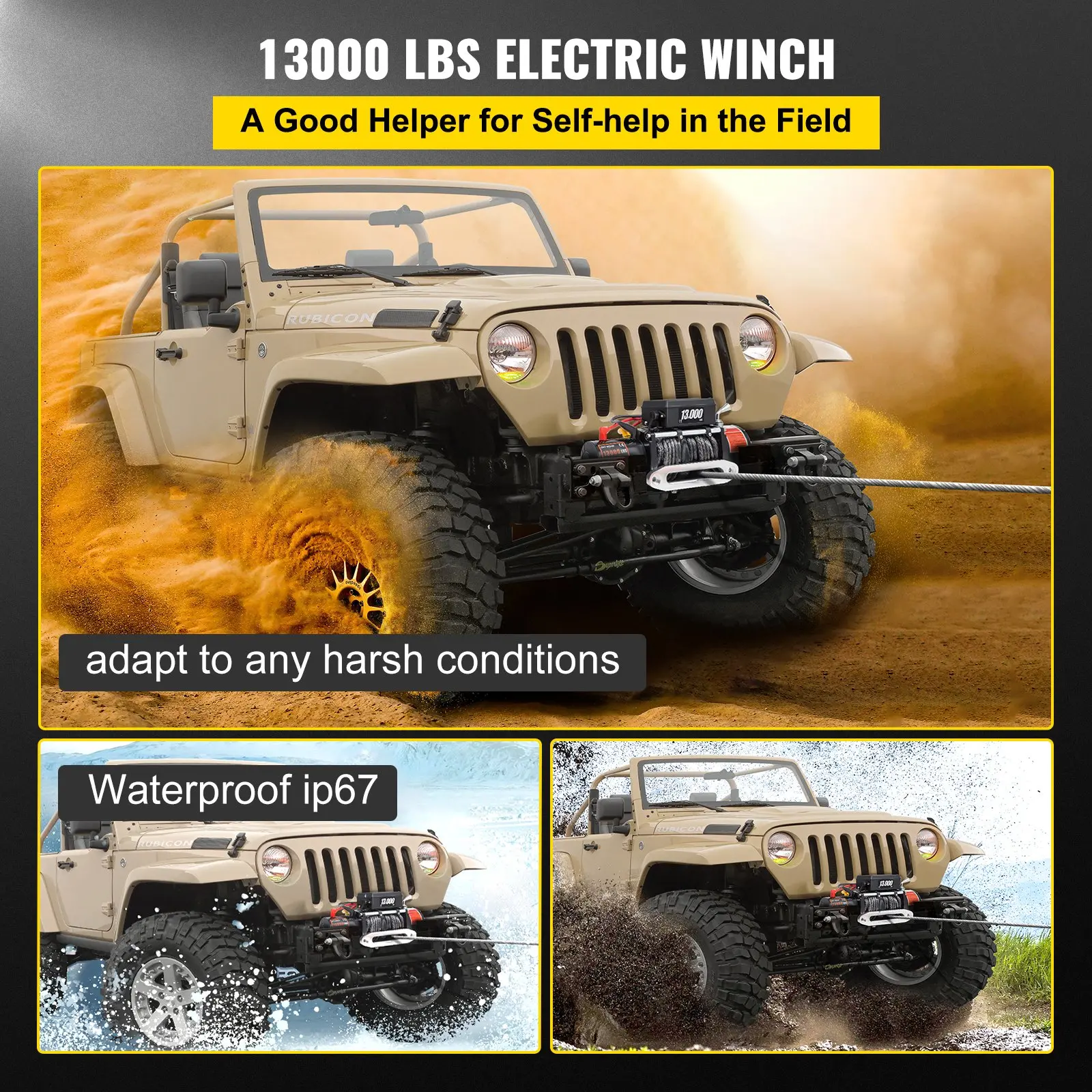 13000 lbs electric winch for off-road vehicles