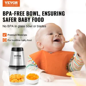 BPA-free baby food processor, premium materials for safety.