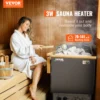 Woman using Vevor 3W sauna heater