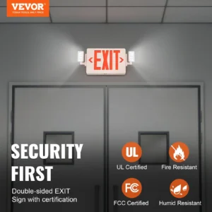 Security first double-sided exit sign certifications