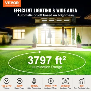 Vevor efficient lighting, wide area illumination 3797 ft²