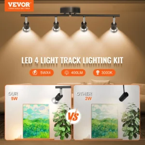 VEVOR LED 4 Light Track Lighting Kit VS 2W light