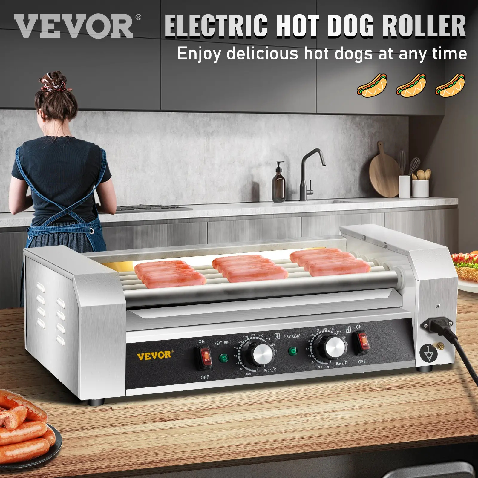 Electric hot dog roller in modern kitchen.