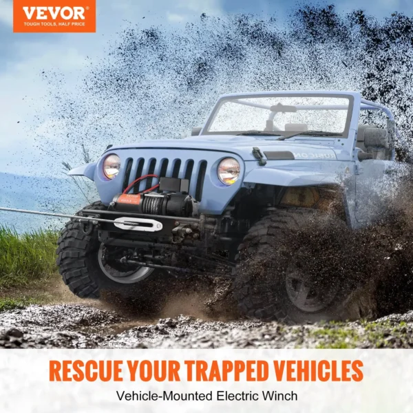 VEVOR vehicle-mounted electric winch in action