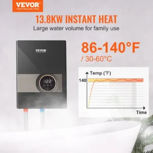 VEVOR 13.8KW Water Heater, Instant Heat, Temperature Display