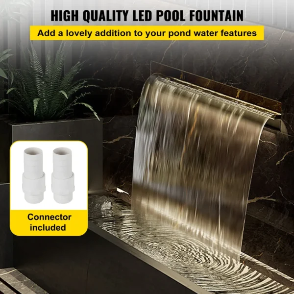 Stainless Steel Pool Fountain with LED Light 47.2" | Enhance Your Pool Oasis