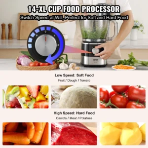 14-XL Cup Food Processor for Soft and Hard Food