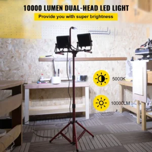 10000 lumen dual-head LED light in workshop