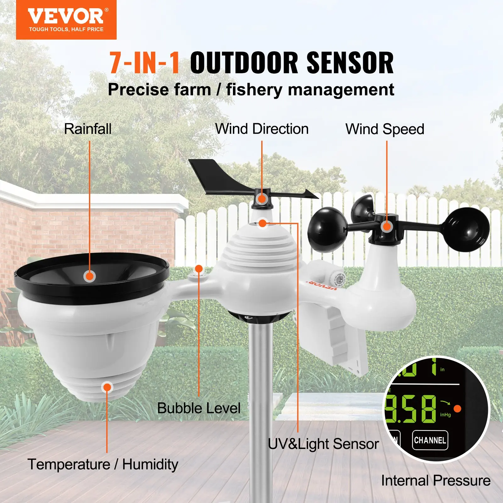 7-in-1 outdoor sensor for farm and fishery management