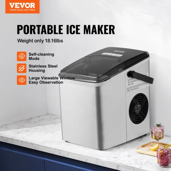 Vevor portable ice maker on kitchen counter