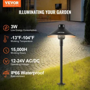 Vevor outdoor garden lamp features and benefits.