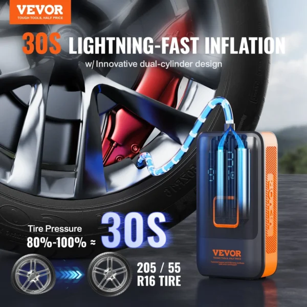 30-second lightning-fast tire inflation, VEVOR device