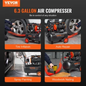 6.3 gallon air compressor in various uses