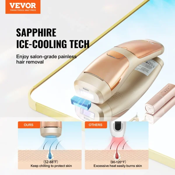 Sapphire ice-cooling painless hair removal device by Vevor.