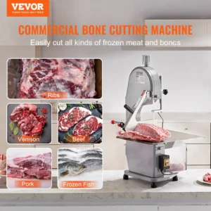 Commercial bone cutting machine for frozen meat and bones.