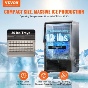 Vevor ice maker, 12 lbs capacity, 36 trays.